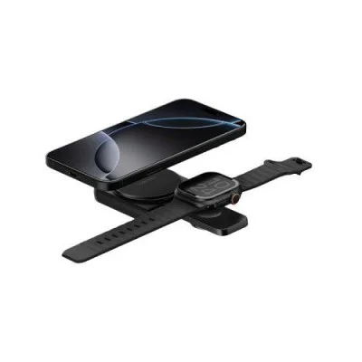 Energea MagDuo 2 IN 1 Foldable Magsafe Fast Wireless Charger - Gunmetal